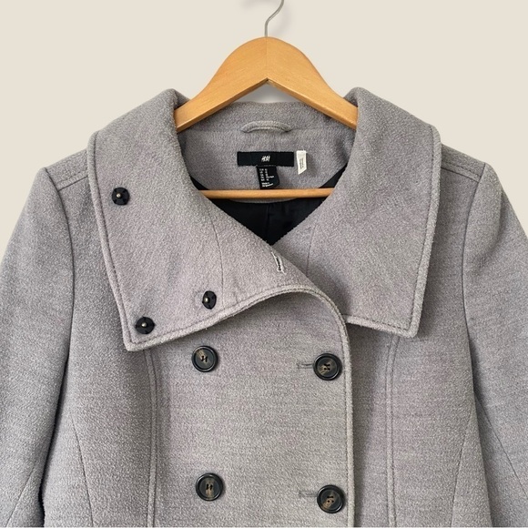 H&m Gray Pea Coat - Picture 3 of 8